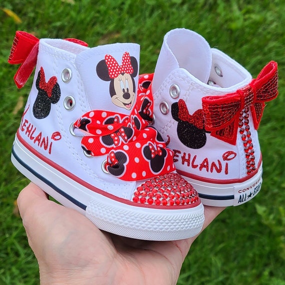 Roux Jeg accepterer det Trampe Minnie Mouse Shoes Converse Sneakers Sneakers for Toddler - Etsy Canada