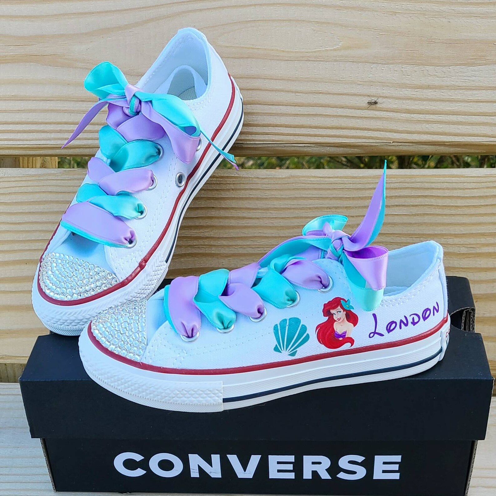 Ariel Converse Little Mermaid Sneakers Personalized Name
