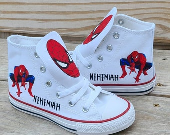 Personalized Spiderman Converse, High Tops, Many Sizes and Colors