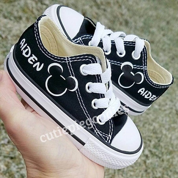 Boys Converse,  Mickey Shoes, Infant Toddler, Personalized Name, Party Shoes, Mickey Mouse, Disney Trip, Toddler Sizes