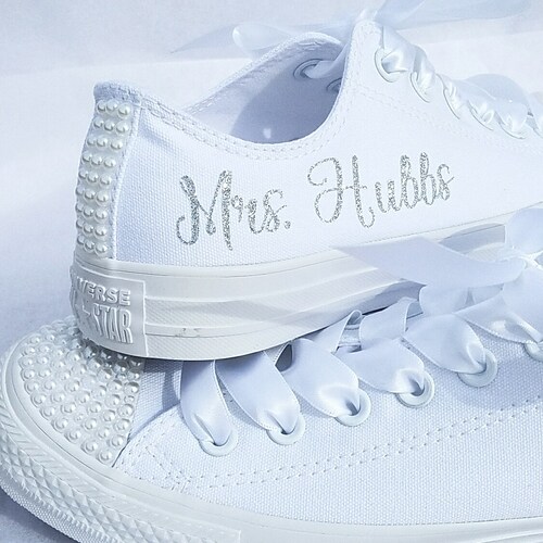 white glitter chucks