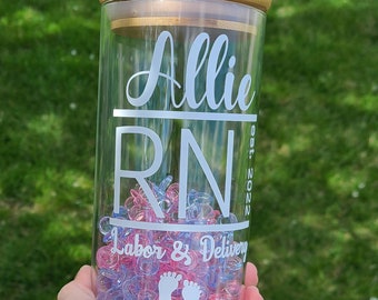 Nurse Jar, Personalized Gift, Labor and Delivery Nurse, Nurse Jar Tracker, Keep Track of the Babies You Catch, RN Nurse Present