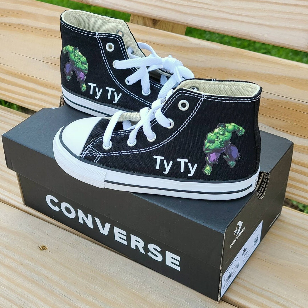 Personalized Hulk Converse Kids Incredible Hulk Shoes Custom Converse With Hulk Etsy