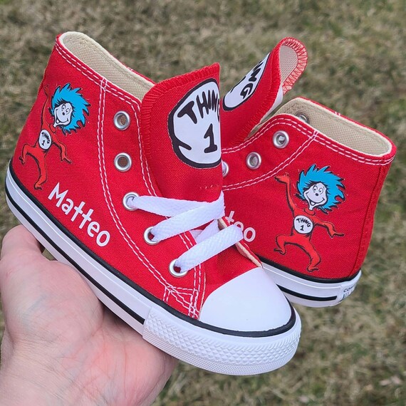 Dr Seuss Converse Thing 1 Thing 2 High Tops Sneakers - Etsy Dr Seuss Converse Thing 1 Thing 2 High Tops Sneakers - Etsy