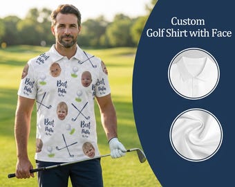Il miglior papà in assoluto, il miglior regalo per papà, polo personalizzata con foto del viso del bambino, polo da golf personalizzata con il viso, regalo per papà