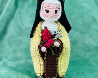 Handmade Crochet Saint Doll – Catholic Religious Decor, Christian Gift, Amigurumi Saint, Prayer Altar Ornament