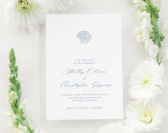 Coastal Beach Seashell Save the Date Canva Template