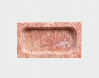 Plateau pour meuble-lavabo en travertin rose - Plateau en pierre naturelle fait main