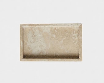Vassoio in travertino naturale / Mobiletto minimalista e arredo bagno