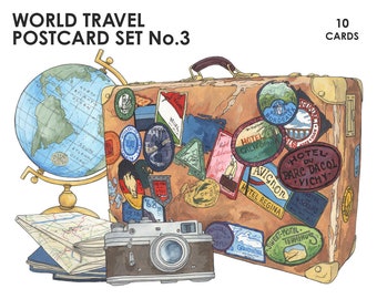 Illustrated World Postcard Set No. 3 (Pack of 10)