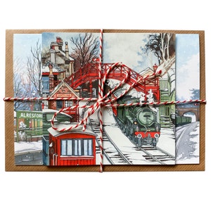 Railway Christmas Card Bundle (Pack of 3 - Blank Inside)