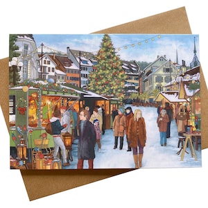Tarjeta de Felicitación: Mercado de Navidad