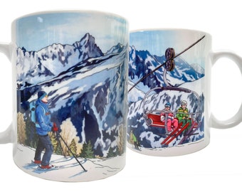 Pistas de esquí - Taza de café de 11 oz