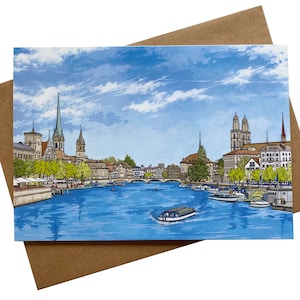 Greeting Card: Zürich River View