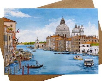 The Grand Canal, Venice - Illustrated Greeting card