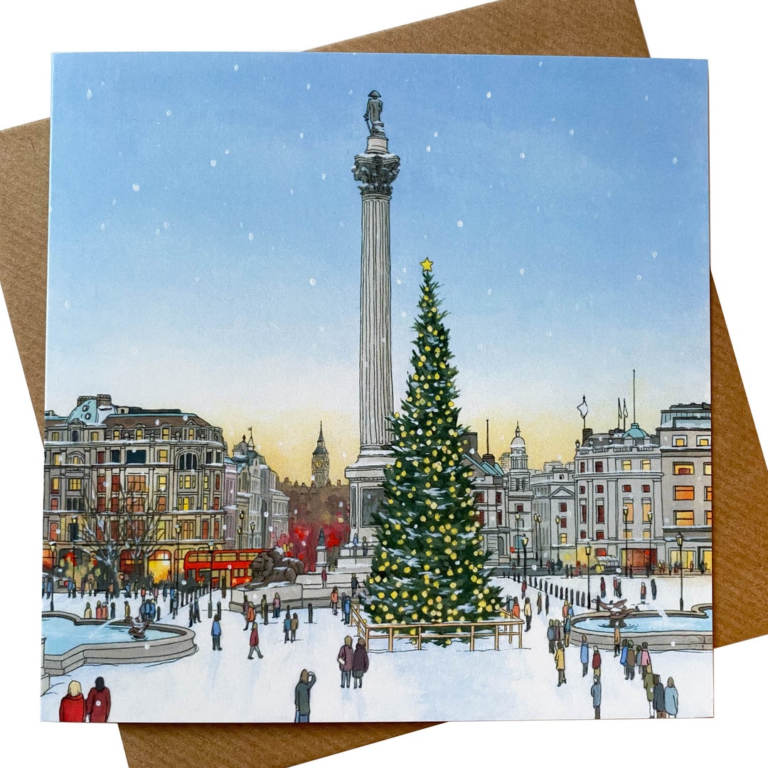 Greeting Card Trafalgar Square Christmas Tree Etsy UK