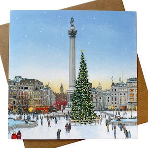 Wenskaart: Trafalgar Square kerstboom