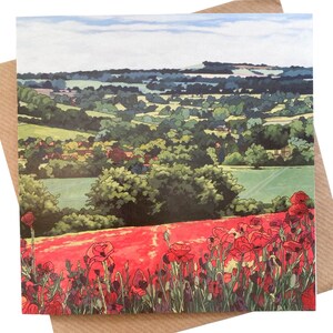 Wenskaart Poppy Fields