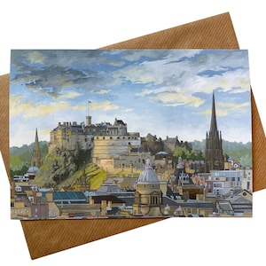 Castello di Edimburgo - Biglietto d'auguri illustrato