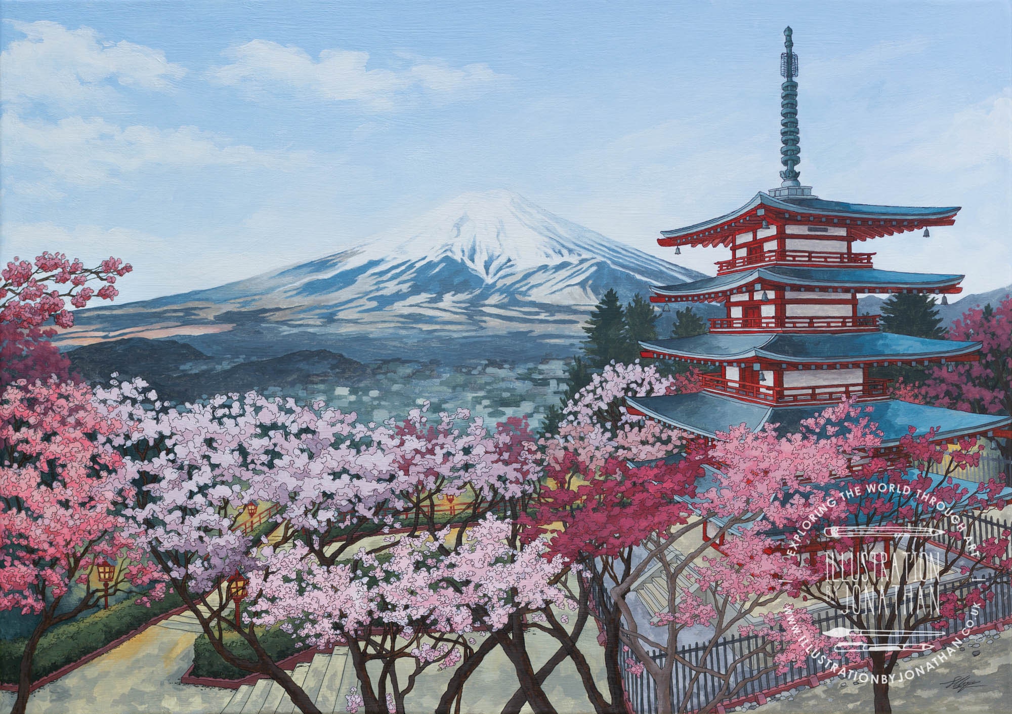 Kyoko HIROTA 窓辺のチューリップ　23/65 Chureito Pagoda, Japan - Limited Edition Art Print - Etsy