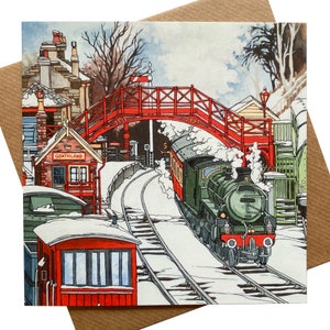 Tarjeta de felicitación: Locomotora de vapor de Goathland