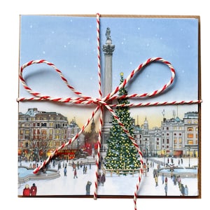 Lot de cartes de Noël Londres (lot de 4 - intérieur vierge)