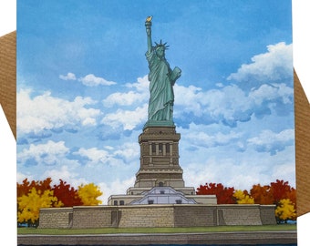 Statue of Liberty - Illustrated Greeting Card