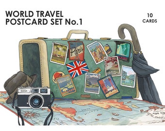 Illustrated World Postcard Set No. 1 (Pack of 10)