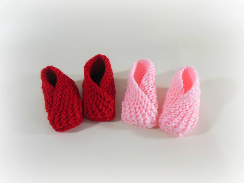 Preemie-12mth Infant Knit Booties or Mittens, Baby Crossover Booties , Knit Infant Moccasins, Knit Baby Shoes in Many Colors image 8