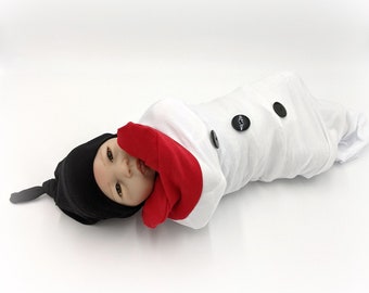 Snowman Costume, Snowman Cocoon or Hat, Snowman Sleep Sack, Snowman Swaddle Sack, Snowman Photo Prop
