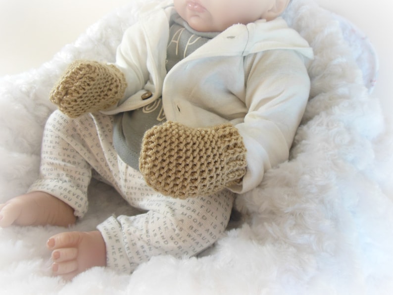 Preemie-12mth Infant Knit Booties or Mittens, Baby Crossover Booties , Knit Infant Moccasins, Knit Baby Shoes in Many Colors image 4