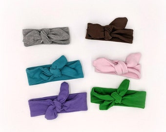 Baby Tie Knot Headband, Infant Knot Headband, Baby Knot Headband, Baby Headband in Solid Colors