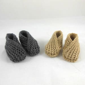 Preemie-12mth Infant Knit Booties or Mittens, Baby Crossover Booties , Knit Infant Moccasins, Knit Baby Shoes in Many Colors image 9