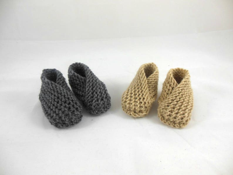 Preemie-12mth Infant Knit Booties or Mittens, Baby Crossover Booties , Knit Infant Moccasins, Knit Baby Shoes in Many Colors image 9
