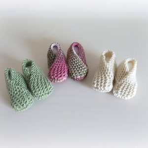 RTS Knit 0-3mth Infant Crossover Booties, Baby Socks, Baby Slippers, Infant Shoes in Frost Green, Pink Camo, or Cream