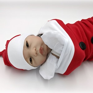 Santa Costume, Santa Cocoon or Hat, Santa Hat, Santa Sleep Sack, Santa Swaddle Sack, Santa Baby Photo Prop