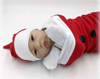 Santa Costume, Santa Cocoon or Hat, Santa Hat, Santa Sleep Sack, Santa Swaddle Sack, Santa Baby Photo Prop