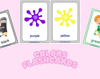 Color Flashcards | Printable flashcards for Preschool - Early Learning Materials - Esl