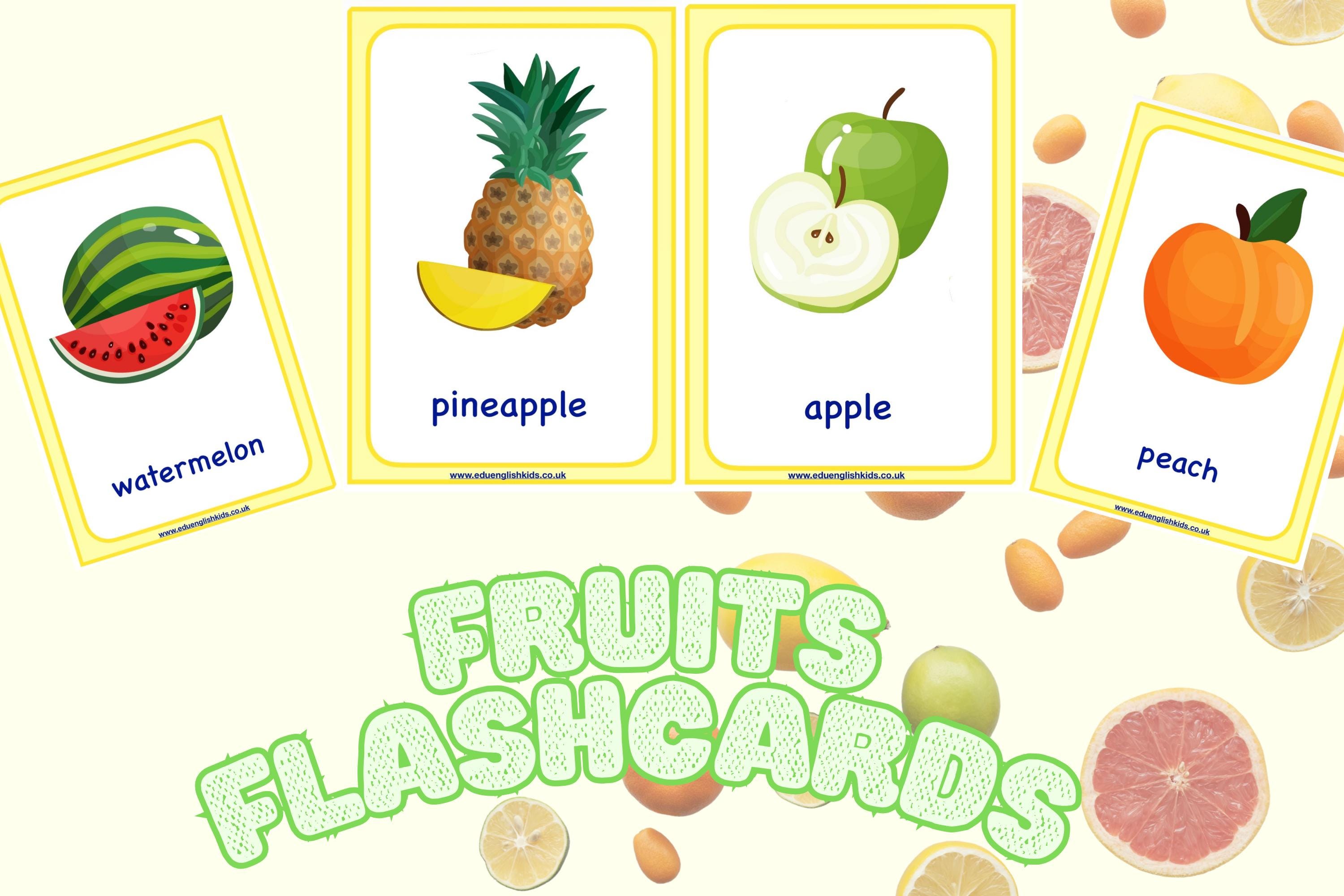 Fruits Flashcards for Kids | Preschool & Kindergarten Learning ...