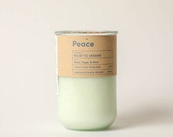 PEACE Candle, gives back to Ukraine War Relief, via CARE