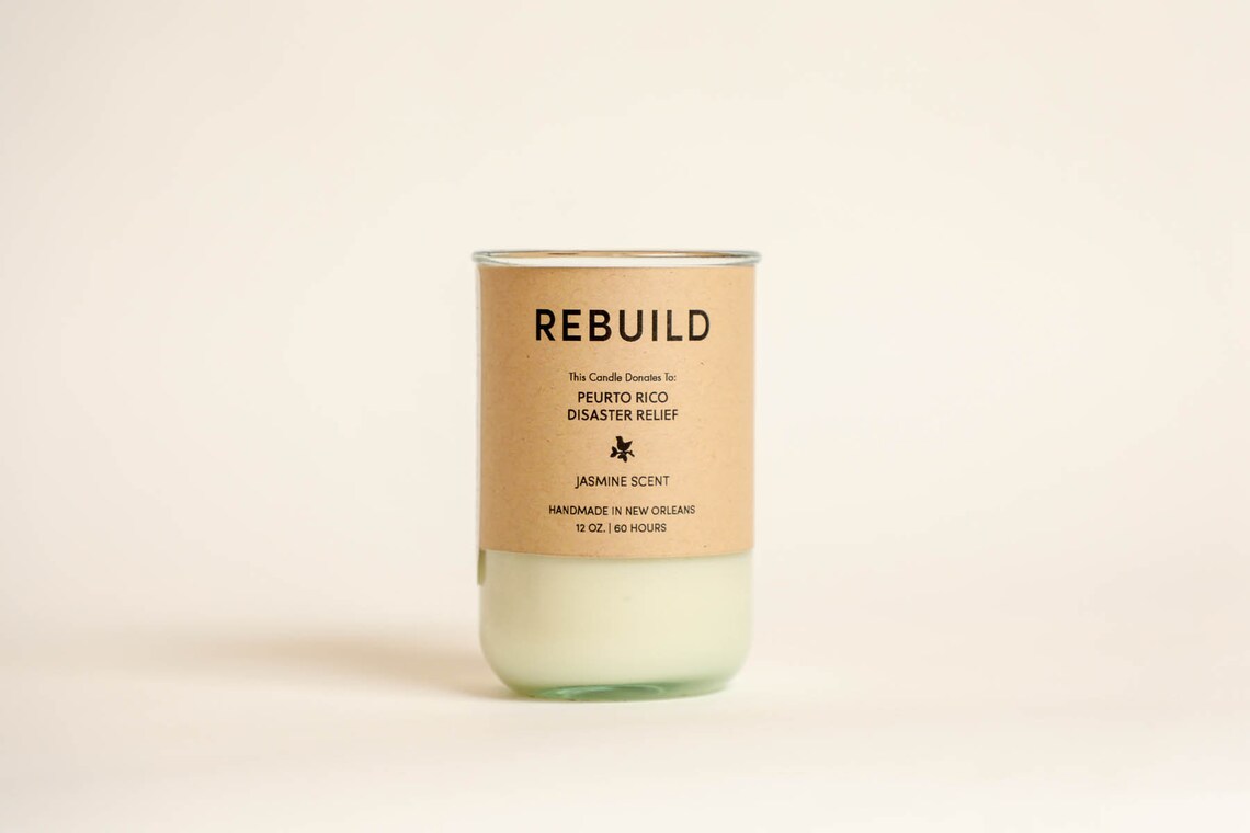 REBUILD Candle Gives to Puerto Rico Disaster Relief Etsy