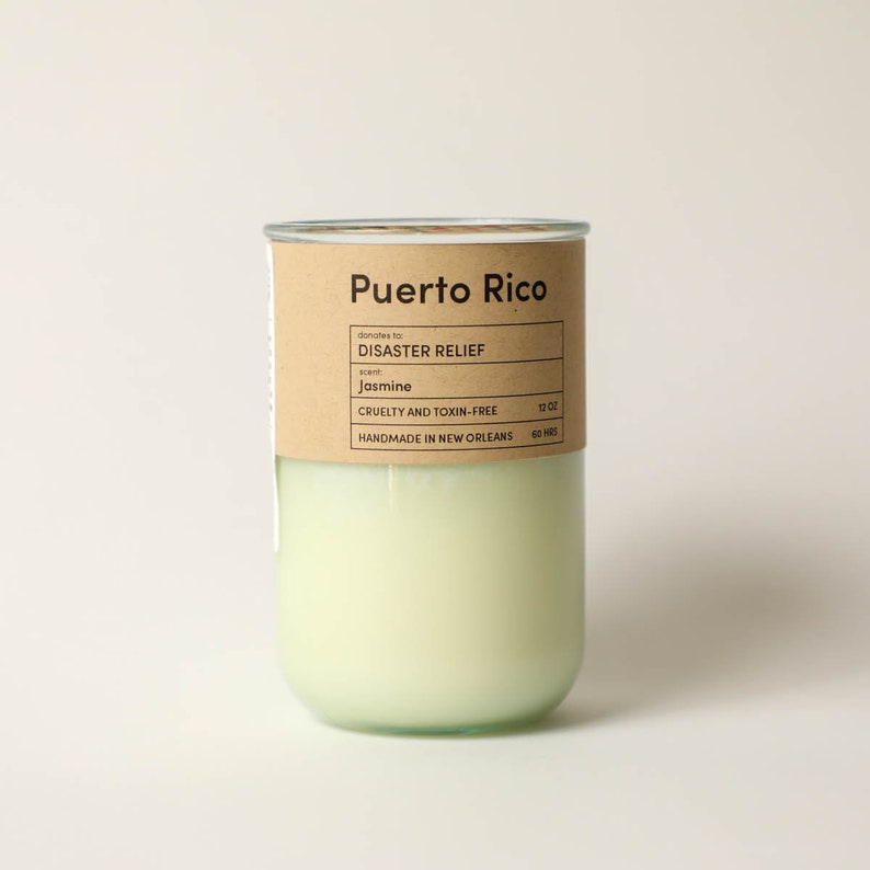REBUILD Candle, Gives to Puerto Rico Disaster Relief Etsy