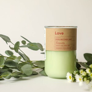 LOVE, Candle that gives to World Wildlife Fund, Koala Recovery, Honeysuckle Scent image 5