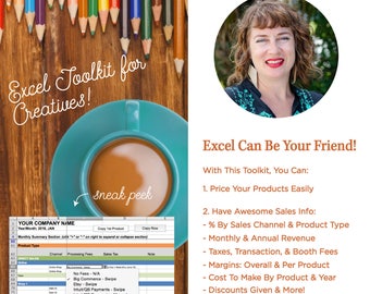 Sales Tracking & Product Pricing Toolkit, Excel Worksheet Templates + How To Booklet for Creatives, Made by a Creative