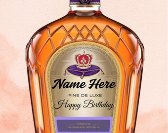 カスタムウイスキークラウンロイヤルラベルCanva編集可能