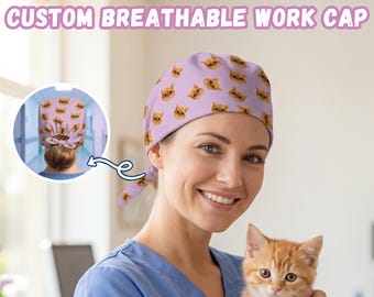 Gorro quirúrgico personalizado con caras: gorro médico con fotos, regalo para enfermera,
