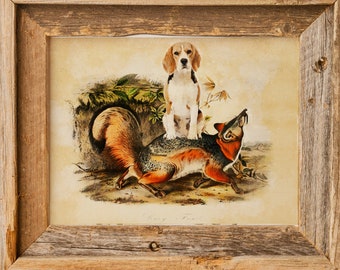 Vintage Beagle Riding Fox Dog Art Print - Nobility Dog Gift for Dog Lovers