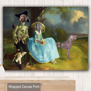 Weimaraner Portrait Canvas Mr and Mrs Andrews by Gainsborough - Dog Mom and Dad Gifts