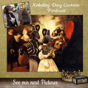 CUSTOM Original Nobility Dog or Cat Portrait Canvas Fine Art Print royal pet portrait gift for her gift for him wall art by Nobility Dogs image 1