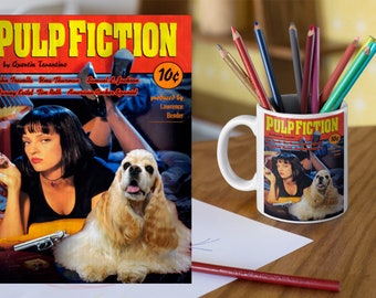 Red Cocker Spaniel Gifts Pulp Fiction Art Movie Poster American Cocker Dog Ad (GALLERY WRAP Canvas, Fine Art Print, Mug)